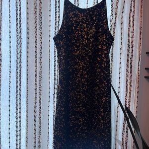 Dex Black and Gold Midi Dress